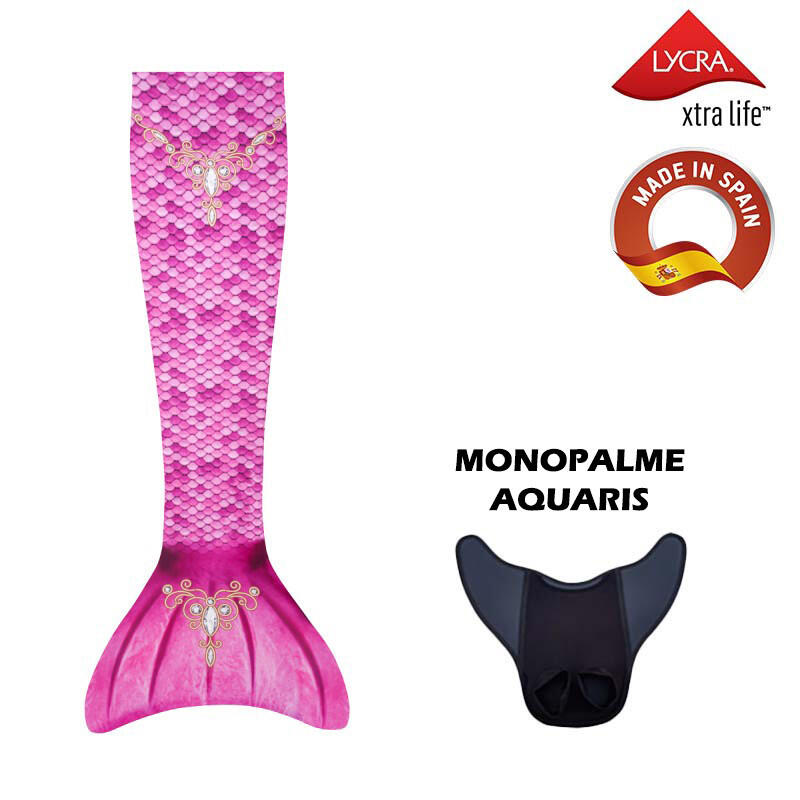 Kuaki - Kuaki Mermaids Queue De Sirene Avec Monopalme Aquaris Princess Taille S - Palmes - Rose|rouge - 38 S - Decathlon