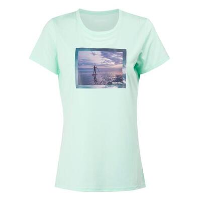 Dames fingal viii surf tshirt met opdruk (gebleekt aqua)