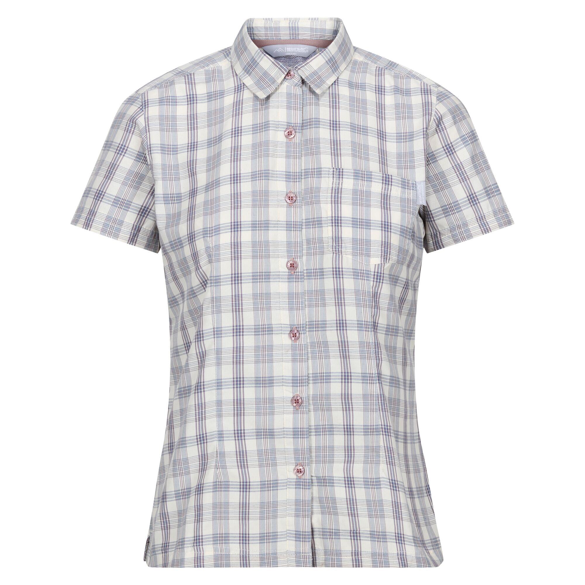 REGATTA Camisa Manga Curta Axadrezado Mindano VIII Mulher Azul Coronet