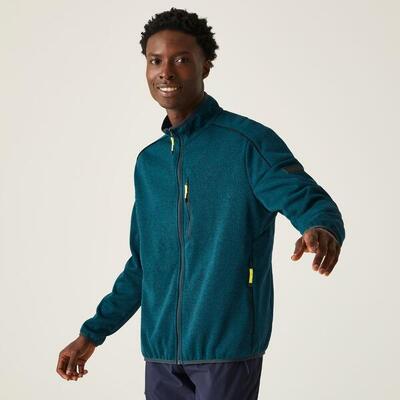 Fleece heren hiking zip-up met zijzakken