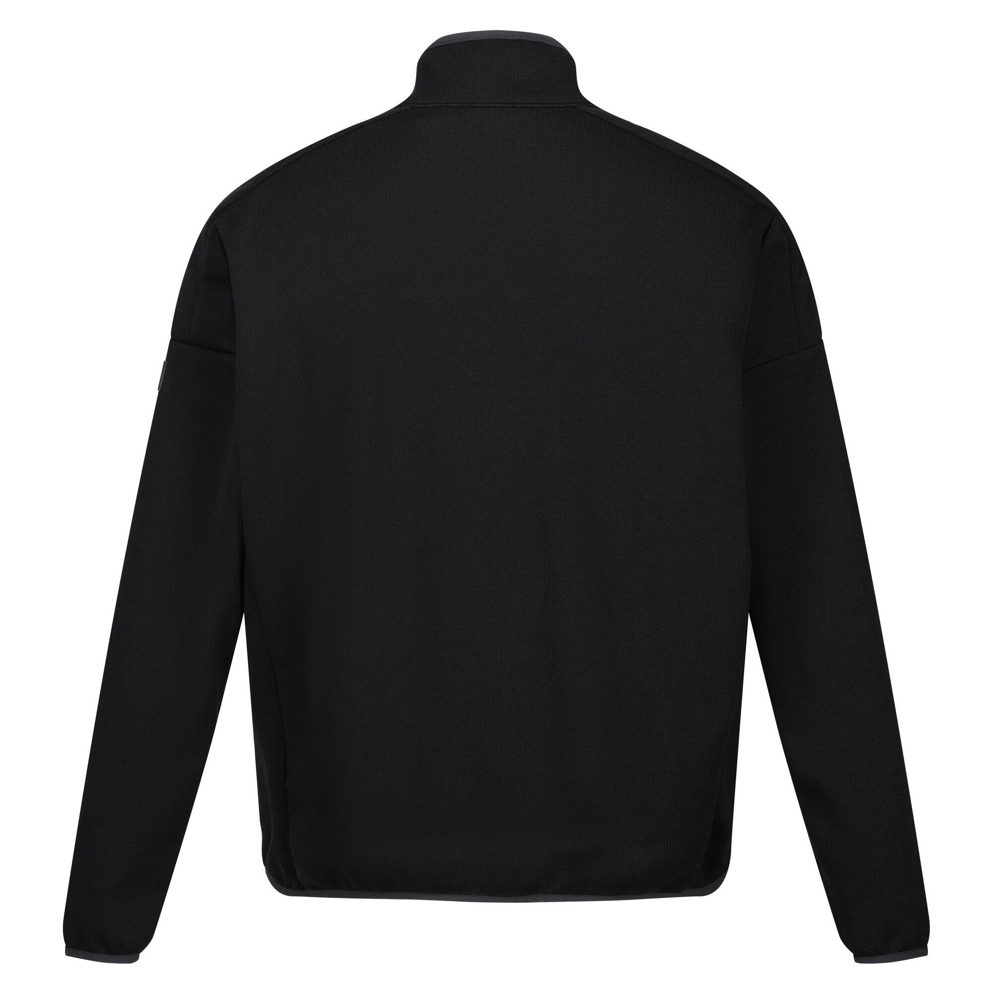Mens Kassam Marl Full Zip Fleece Jacket (Black/Agave Green Marl) 2/5