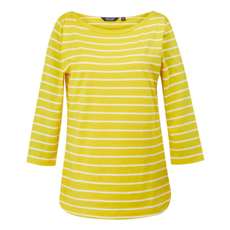 Jersey Bayletta Manga 3/4 para Mujer Amarillo Maíz, Blanco