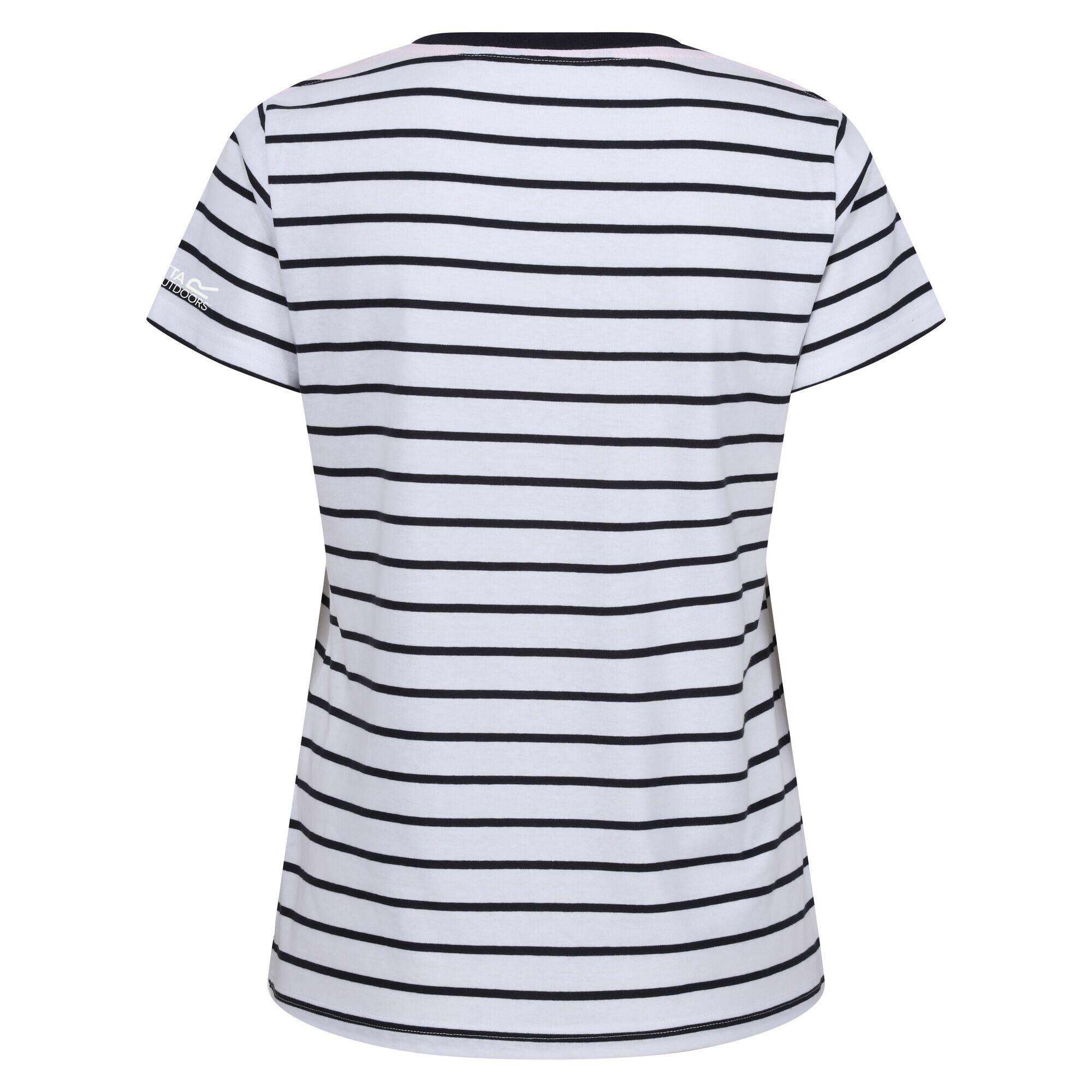 Maglietta Strisce Donna Regatta Filandra VIII Bianco Blu Navy 2/5