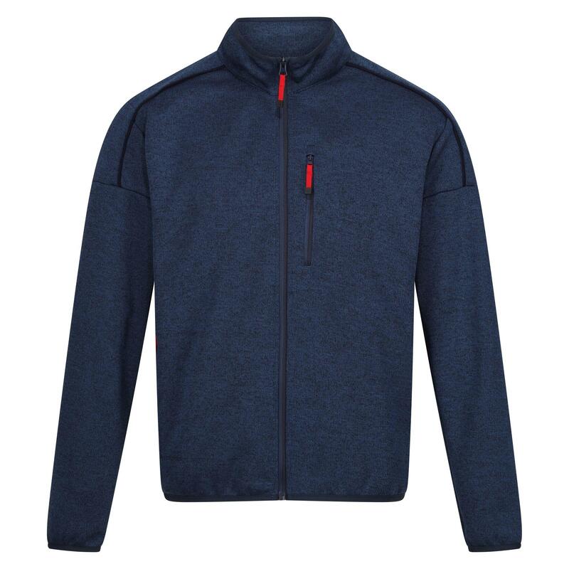 Heren Kassam Marl Full Zip Fleecejack (Maanlicht Denim/Navy Marl)