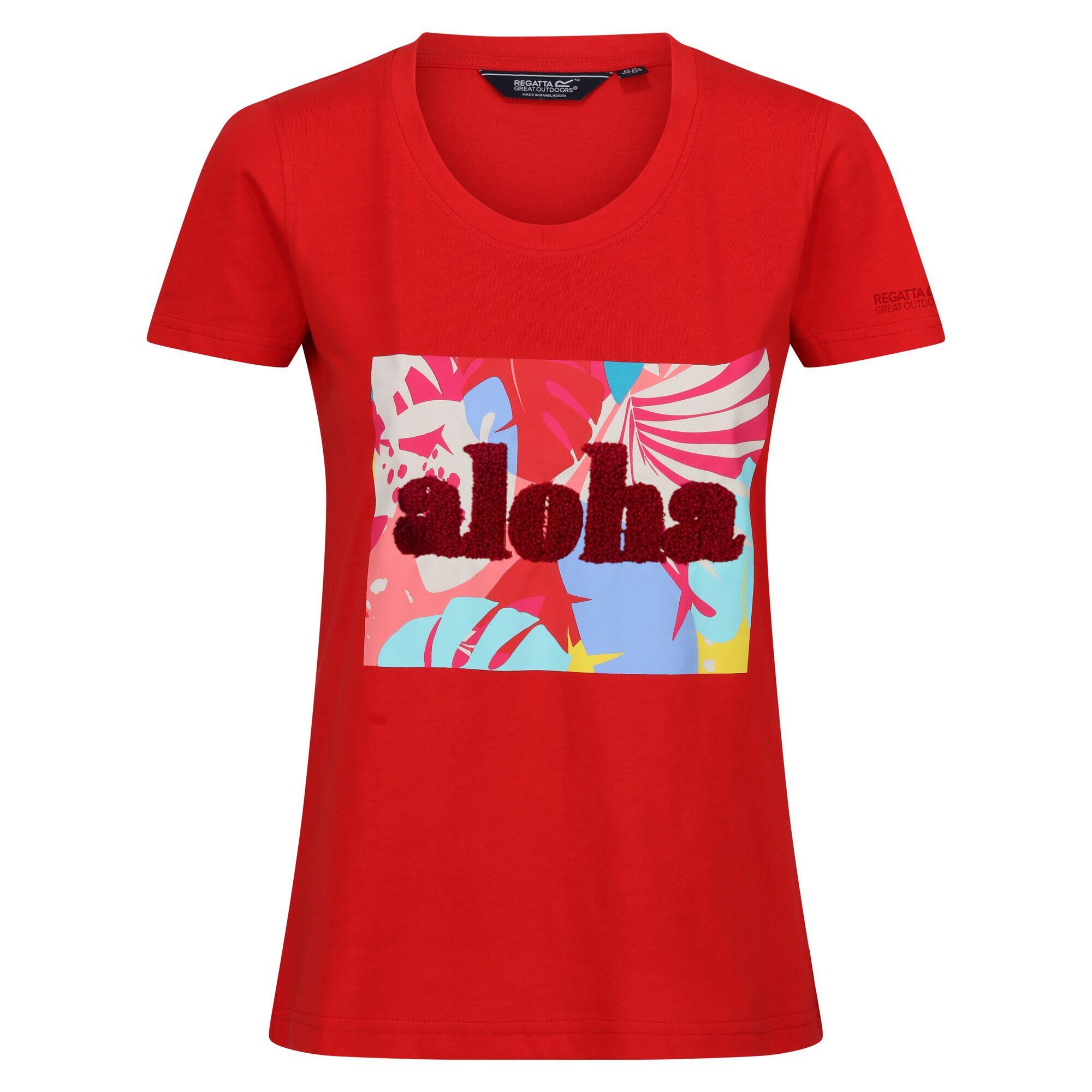 Regatta - Tshirt Motif/style Feuilles Tropicales Filandra Femme (rouge Vif) - T-shirt Manches Courtes - Rouge - 58 4xl - Decathlon