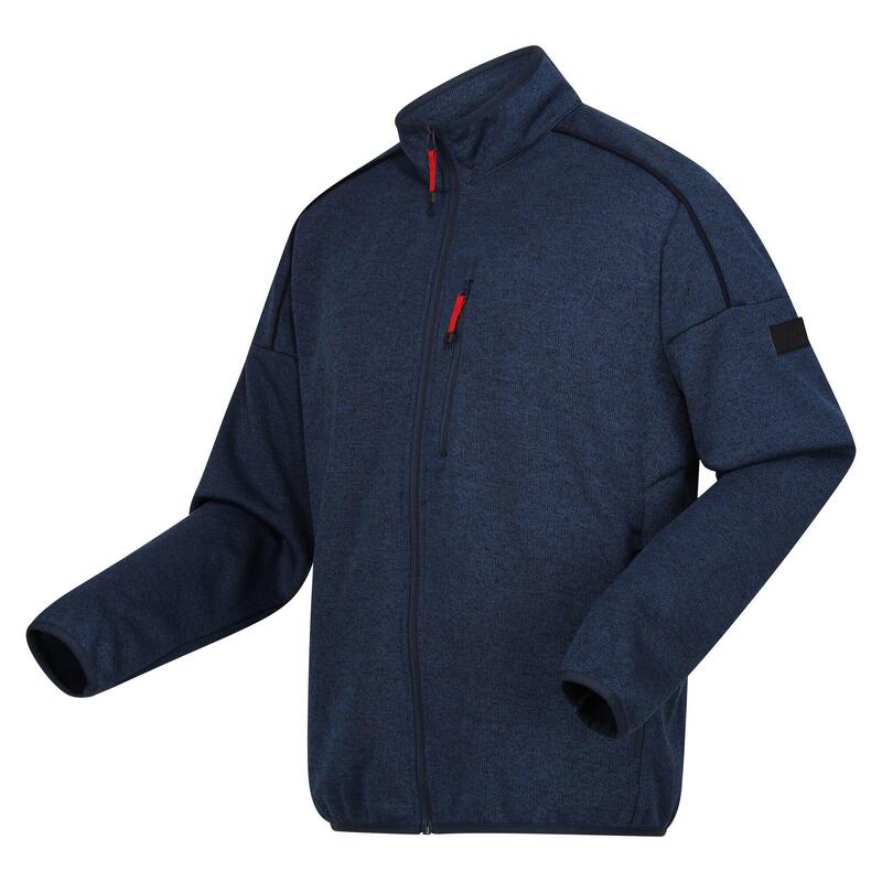 Heren Kassam Marl Full Zip Fleecejack (Maanlicht Denim/Navy Marl)