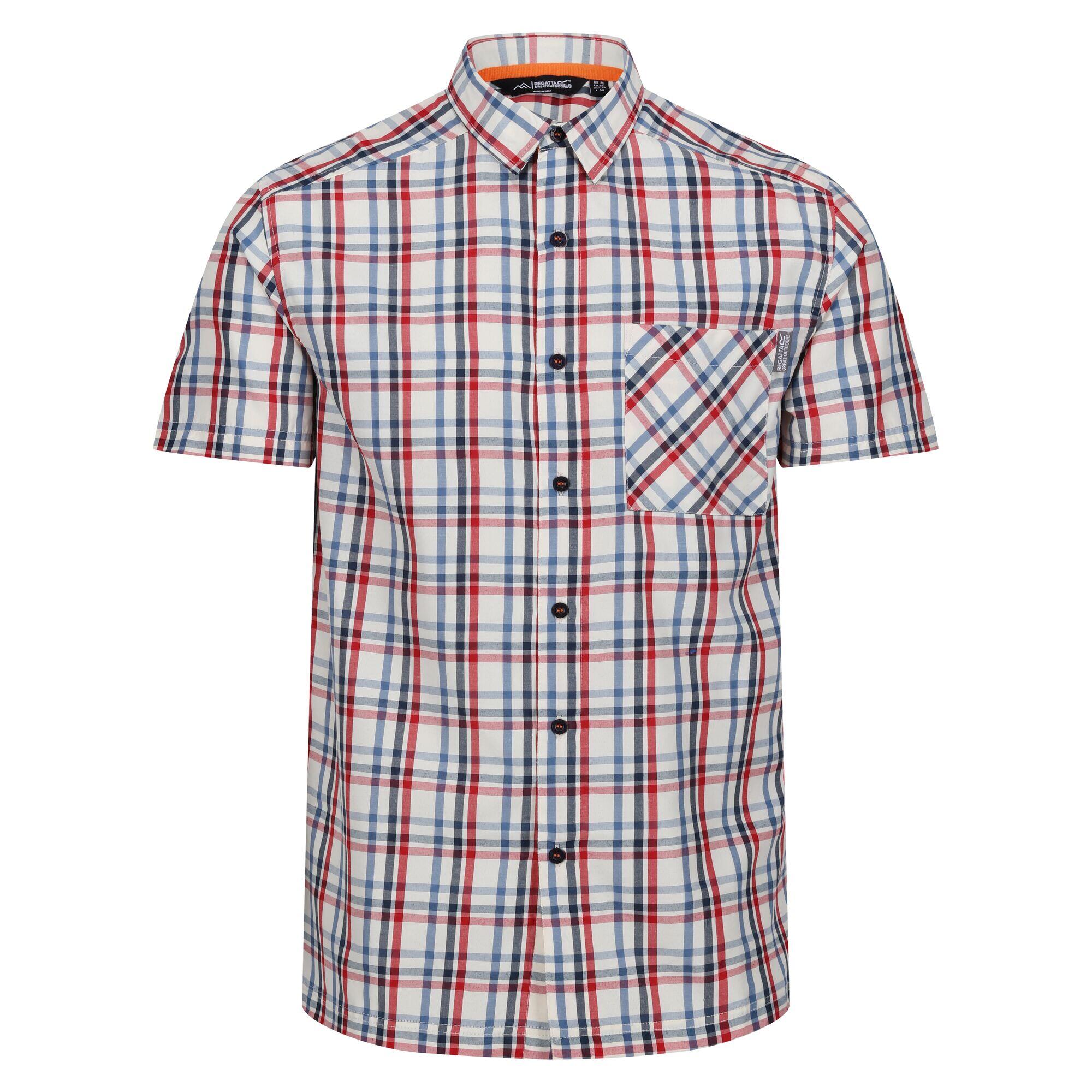 REGATTA Camicia Fantasia Maniche Corte Uomo Regatta Mindano VIII Rosso Pericolo Blu