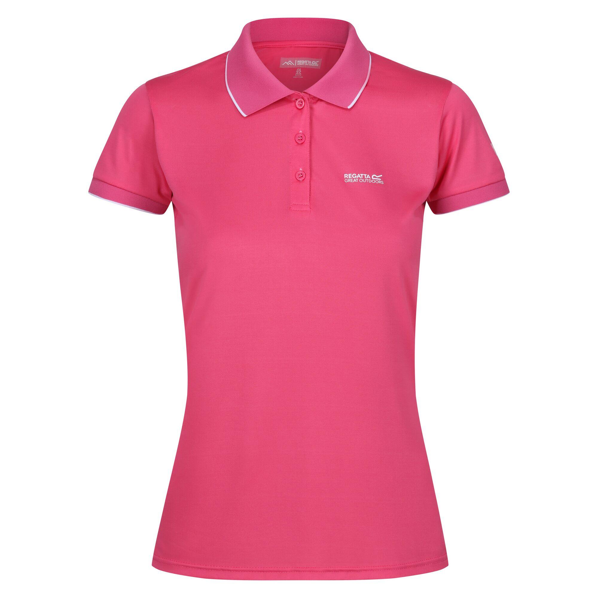 REGATTA Womens/Ladies Remex II Polo Neck TShirt (Flamingo Pink Solid)