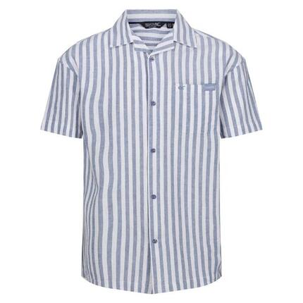 Heren Shorebay II gestreept shirt met korte mouwen (Koronetblauw/Wit)