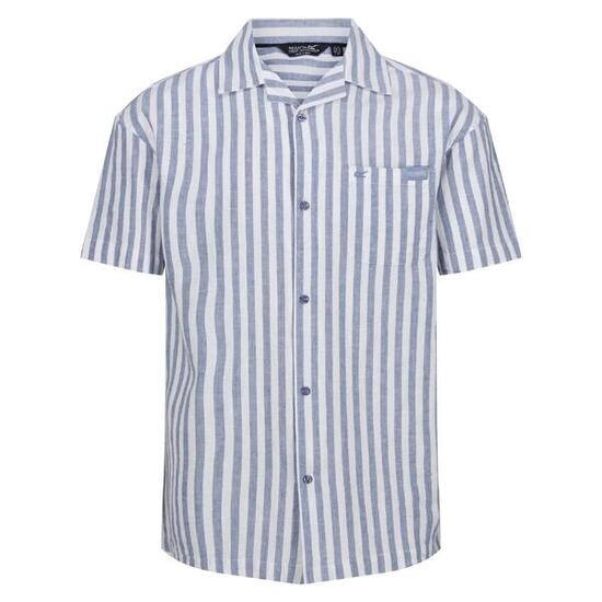 Heren Shorebay II gestreept shirt met korte mouwen (Koronetblauw/Wit)