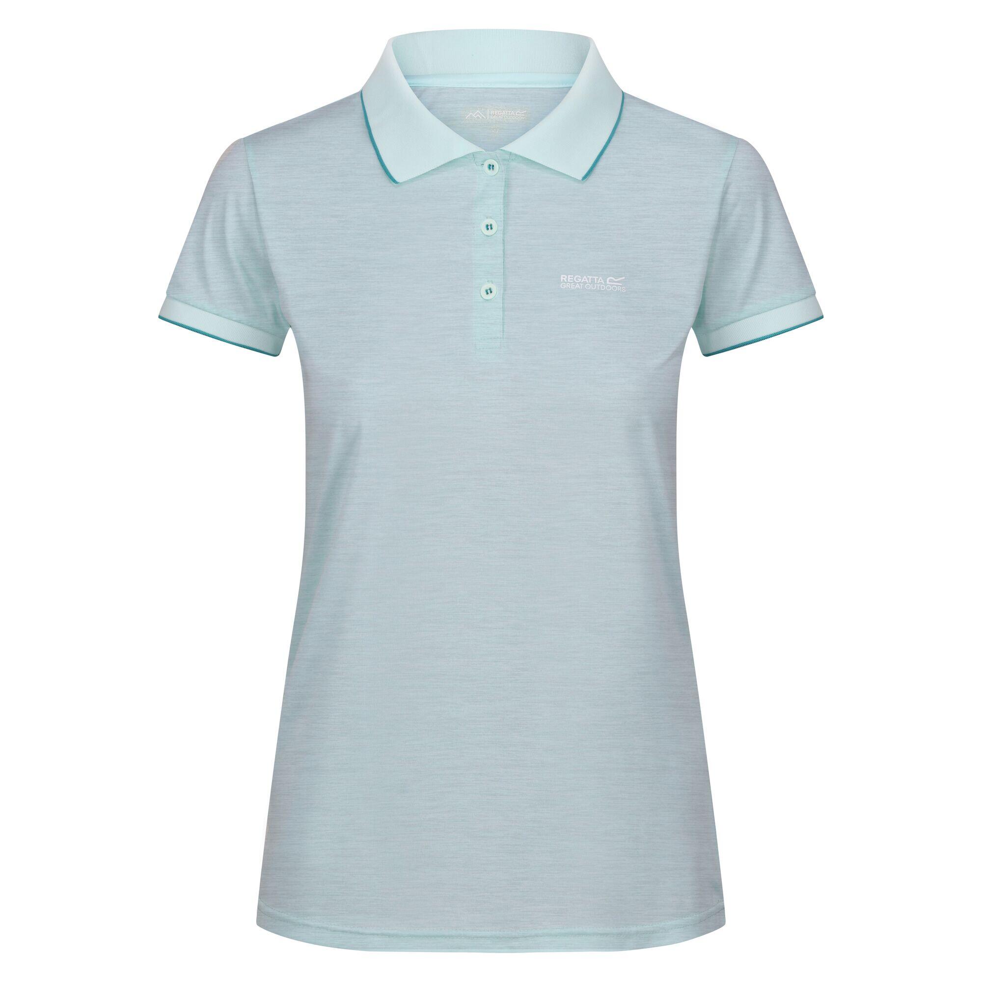 REGATTA Womens/Ladies Remex II Polo Neck TShirt (Bleached Aqua)
