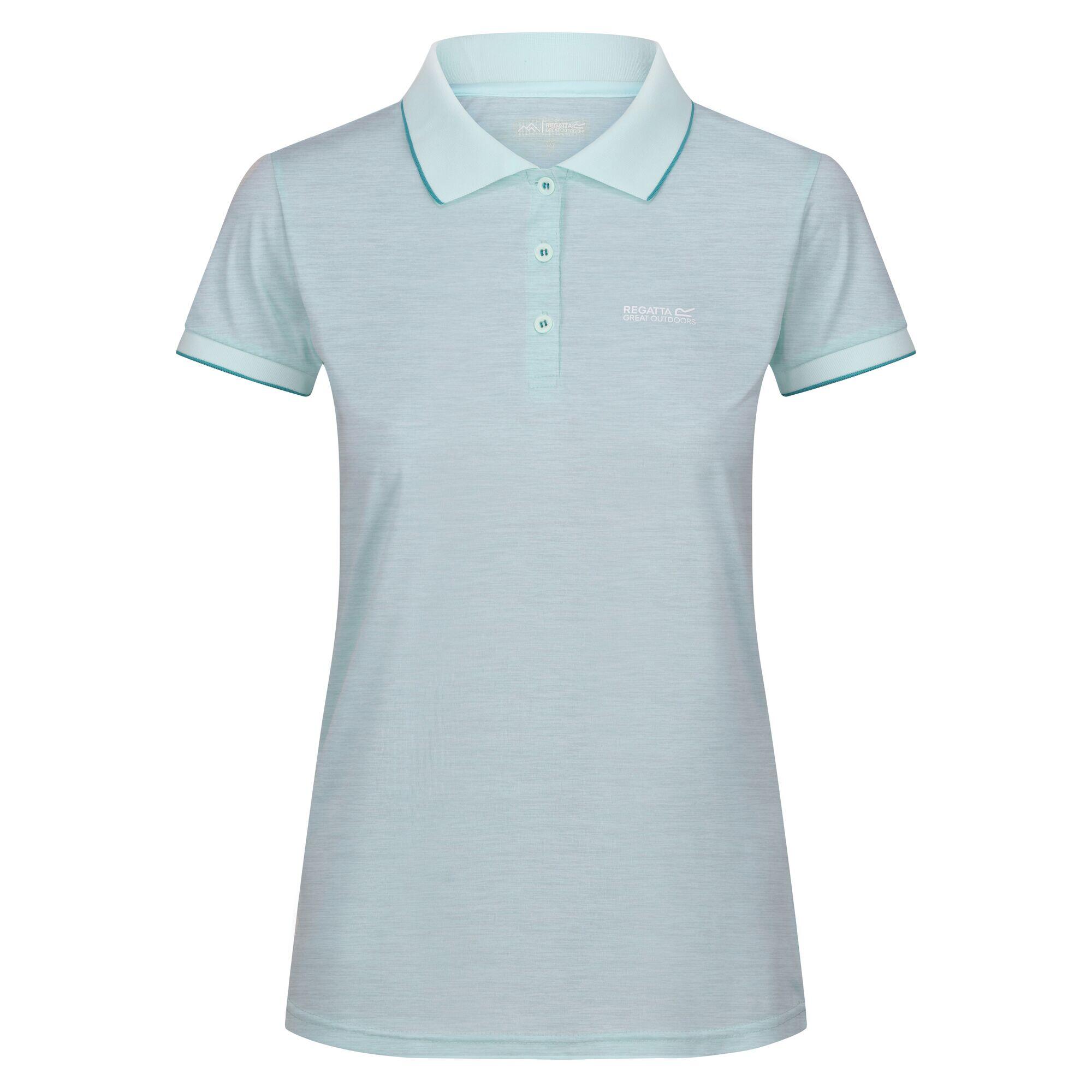 REMEX women's short-sleeved polo shirt (faded turquoise)