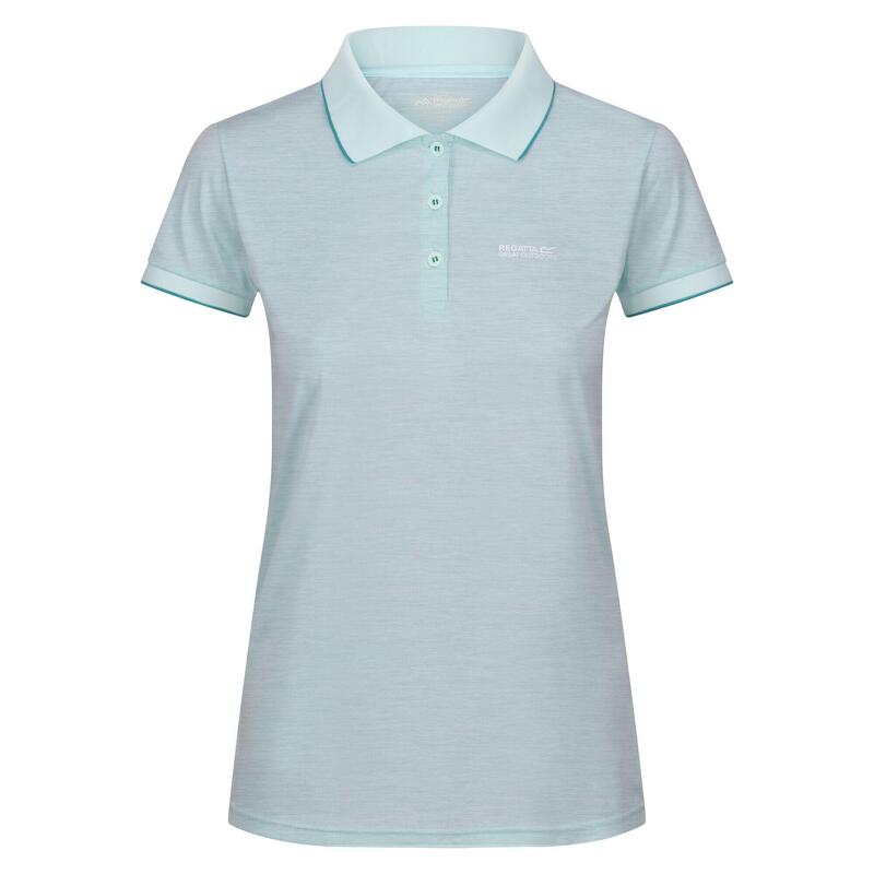 Polo Remex II Manga Corta para Mujer Aqua Blanqueada