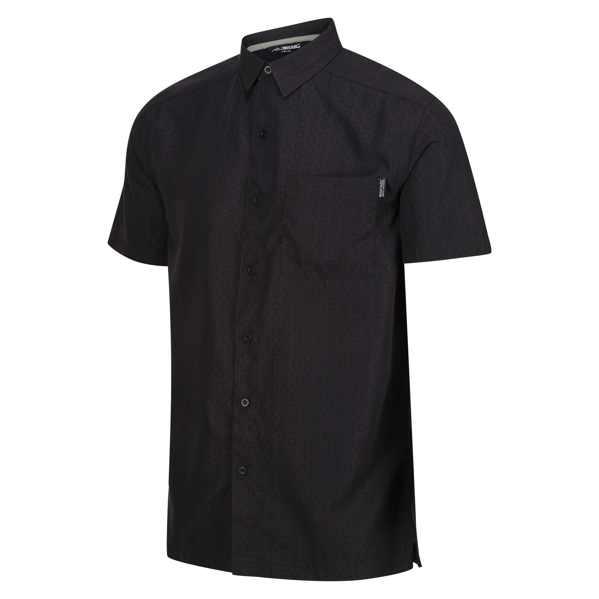 Mens Mindano VIII Patterned ShortSleeved Shirt (Ash/Black) 7/7
