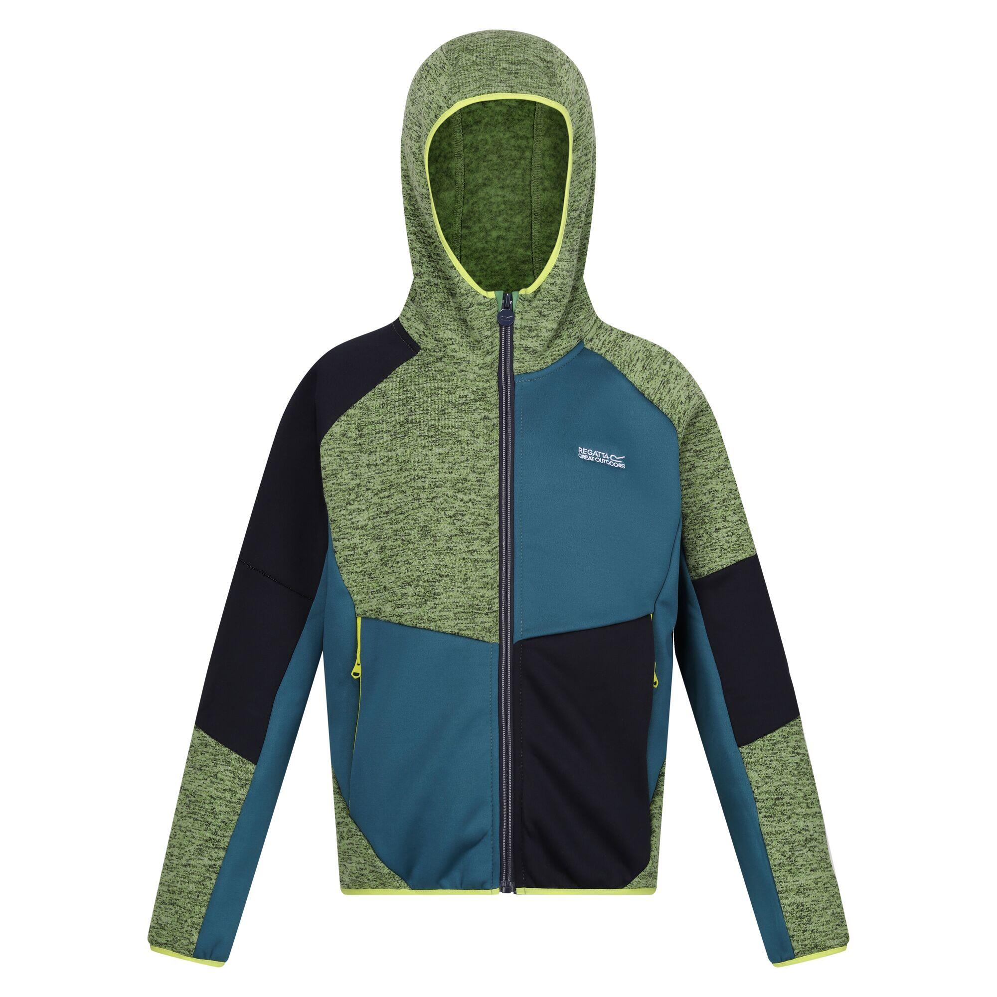 DISSOLVER Children's fleece jacket (Piquant green / Moroccan blue / Navy blue)