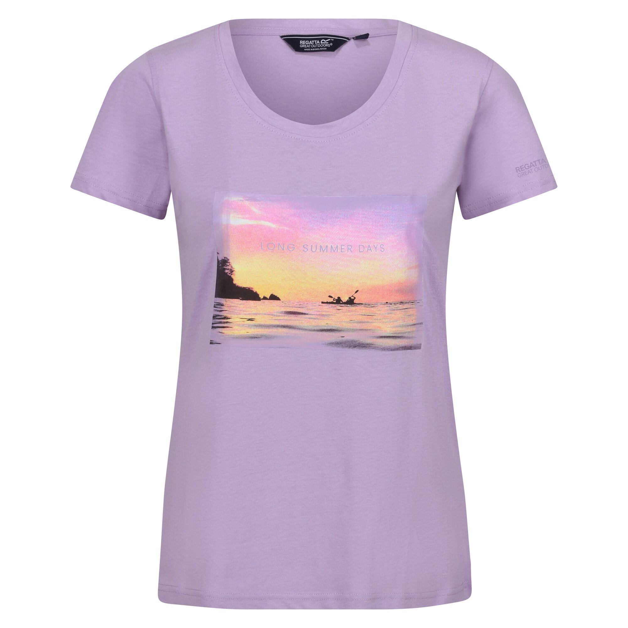 T-shirt filandra viii scenery para senhora/senhora rosa púrpura