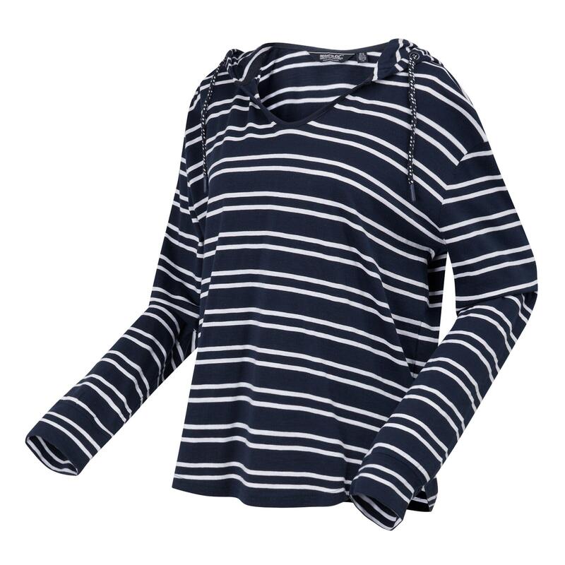 Sweat à capuche MINERVE Femme (Bleu marine / Blanc)