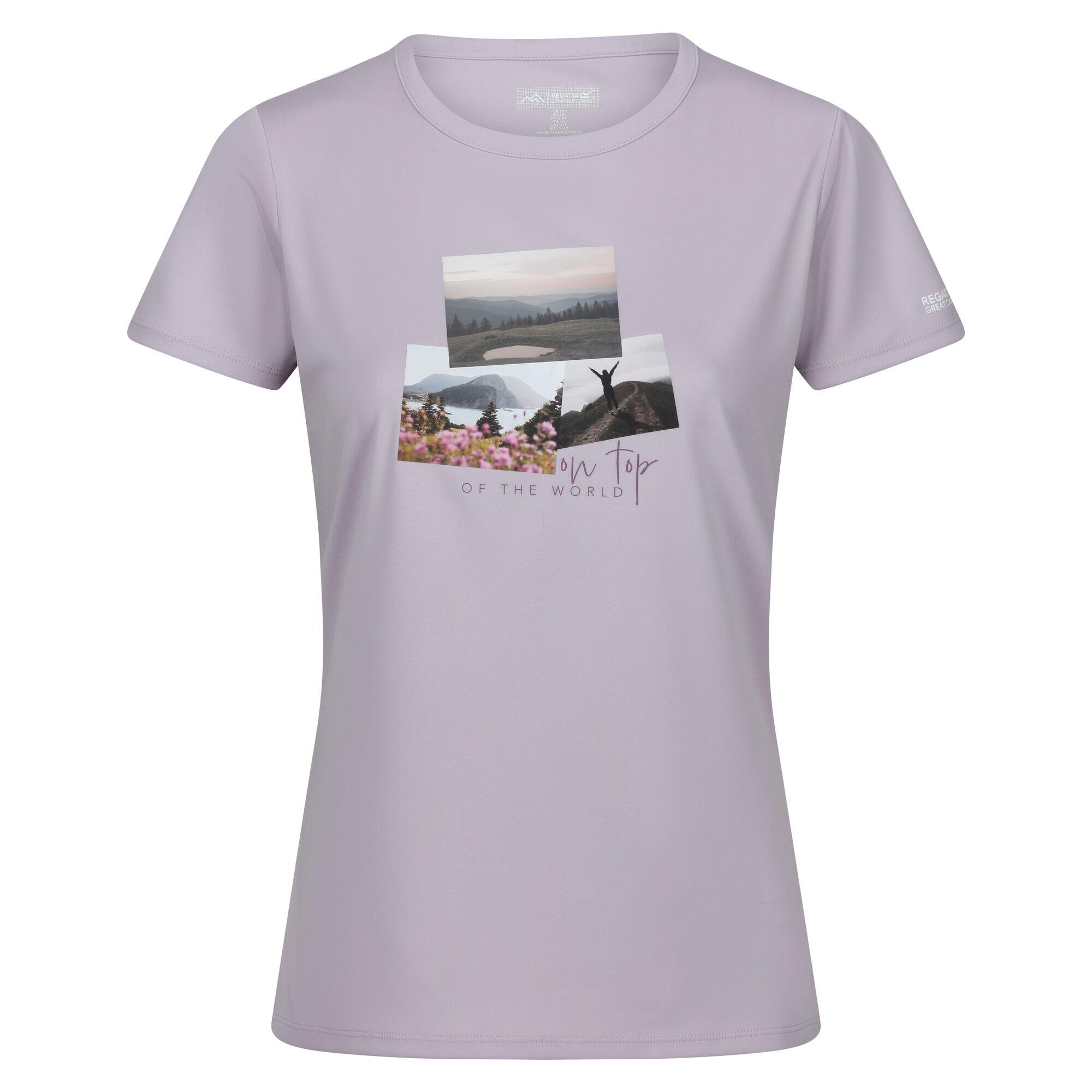 Camisa mangas cortas senderismo mujer Regatta Fingal VIII, light lilac 5/5