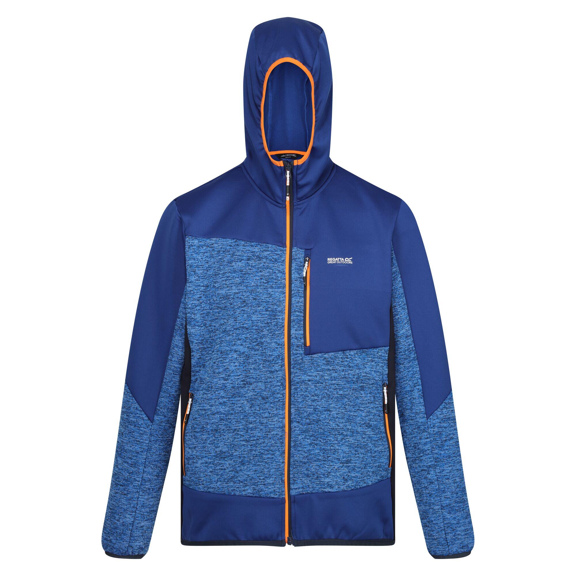 REGATTA Mens Cadford VI Marl Hooded Fleece Jacket (Oxford Blue/New Royal)