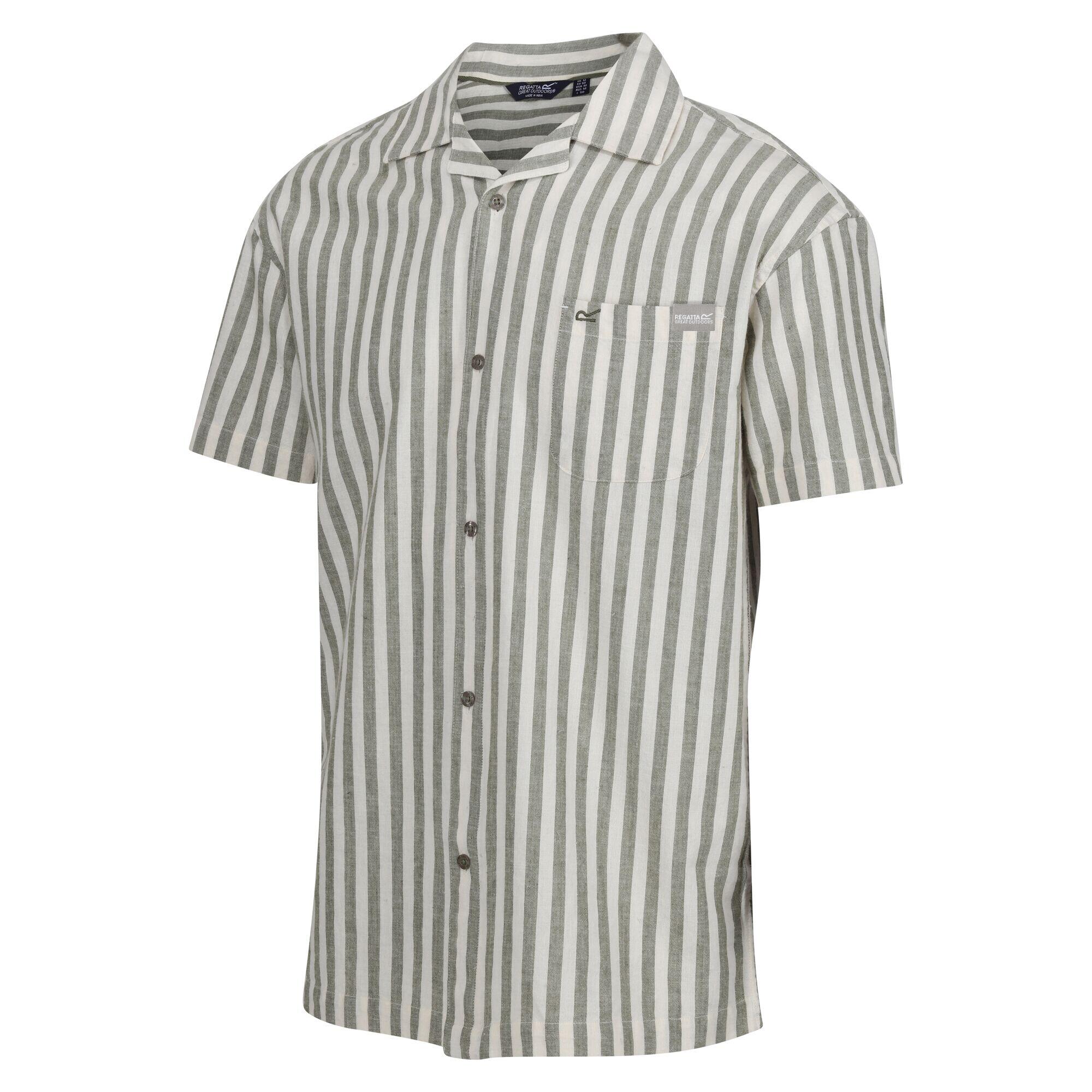 Mens Shorebay II Stripe ShortSleeved Shirt (Fauna/Antique White) 3/5