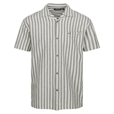 Heren shorebay ii gestreept shirt met korte mouwen (fauna/antiek wit)
