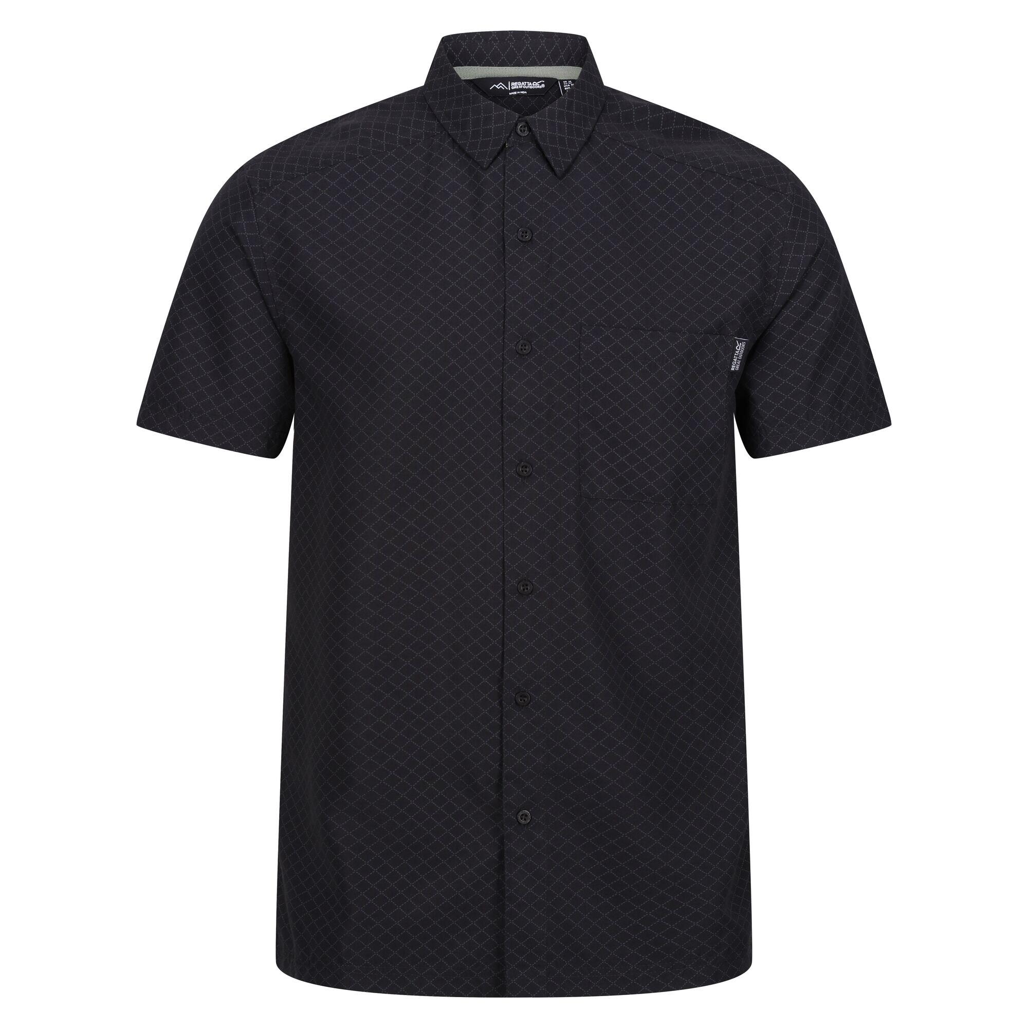 REGATTA Camicia Diamante Maniche Corte Uomo Regatta Mindano VIII Nero Cenere