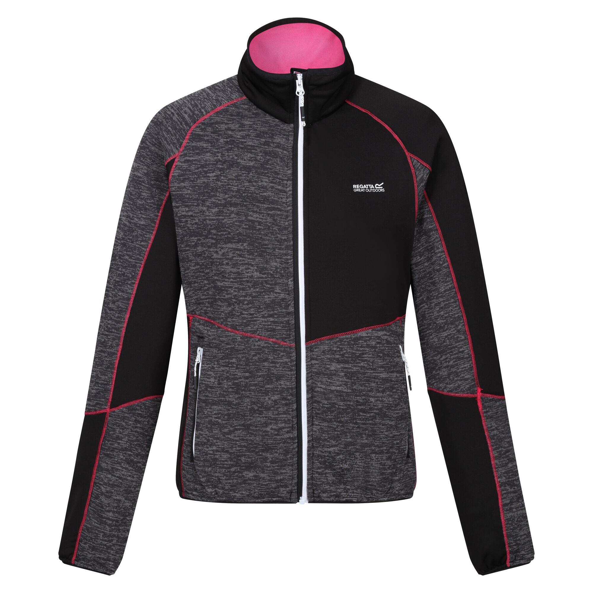 REGATTA Womens/Ladies Lindalla VII Marl Full Zip Fleece Jacket (Seal Grey/Black)