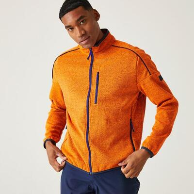 Fleece heren hiking zip-up met zijzakken