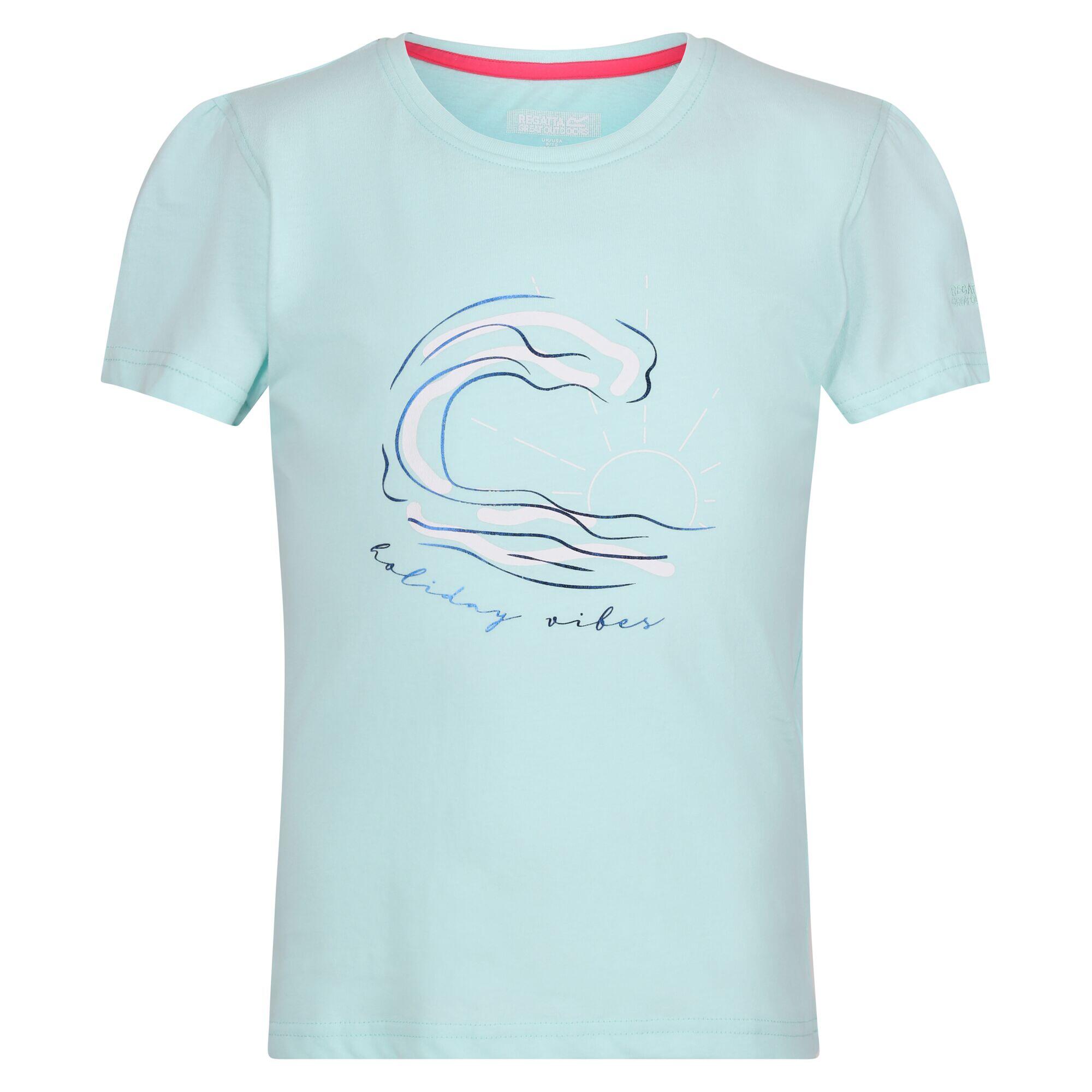 REGATTA Childrens/Kids Bosley VII Wave TShirt (Bleached Aqua)