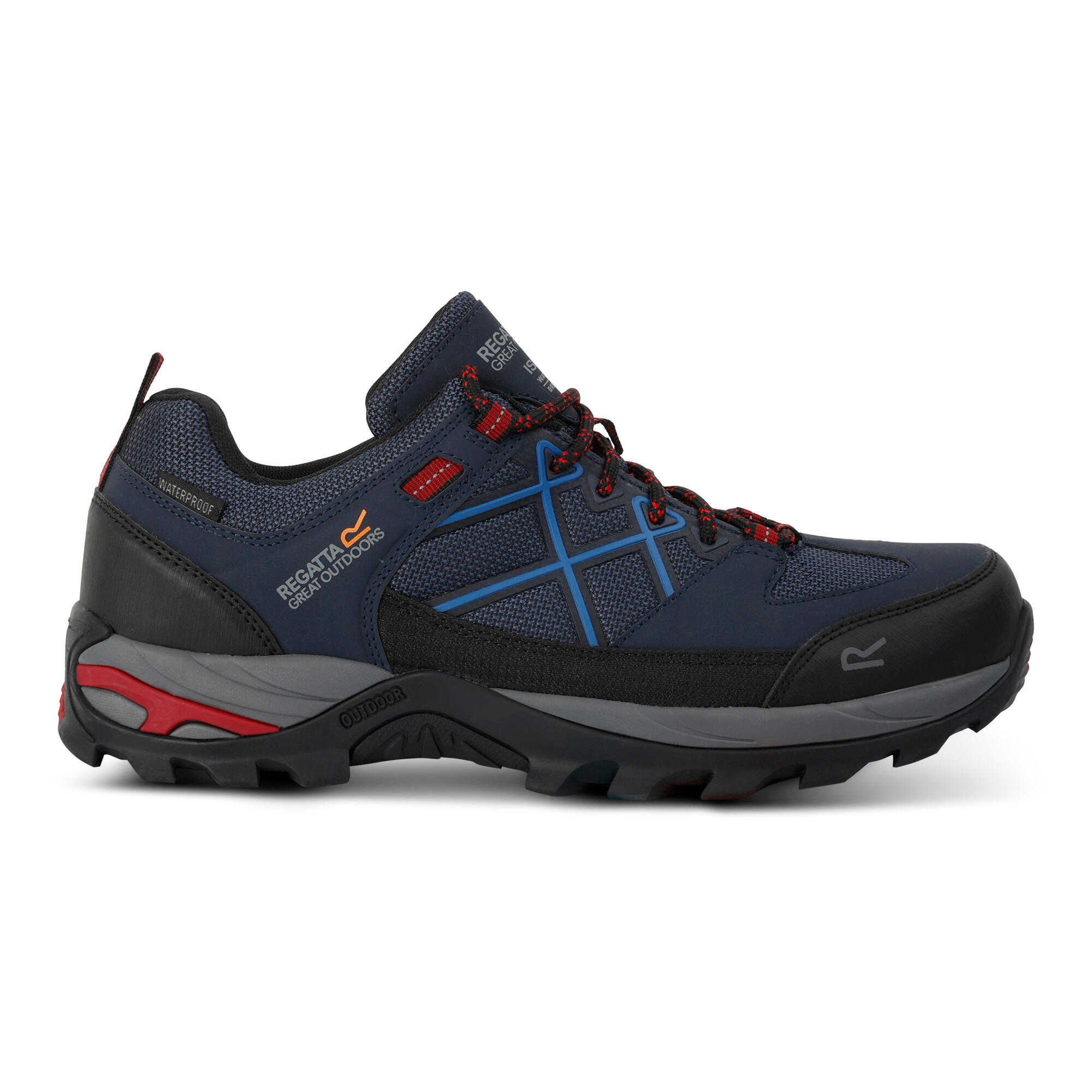 dark blue / red