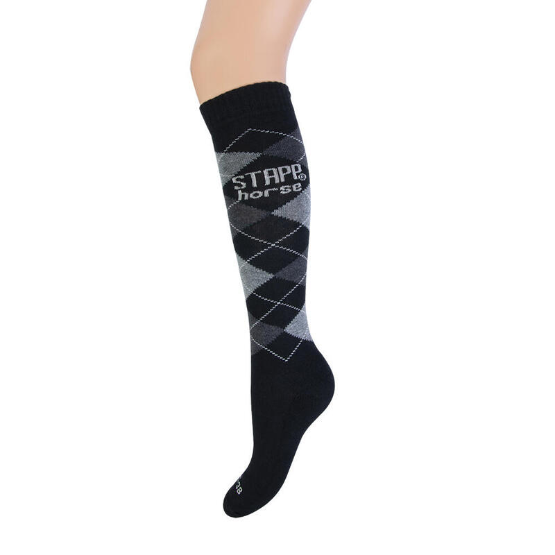 STAPP Horse Chaussettes d'équitation Carreaux Noir