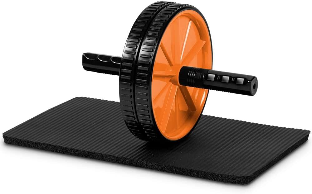 GRIDINLUX Set Rodillo abdominales y alfombrilla 2 Niveles Ergonómico Fitness Gridinlux