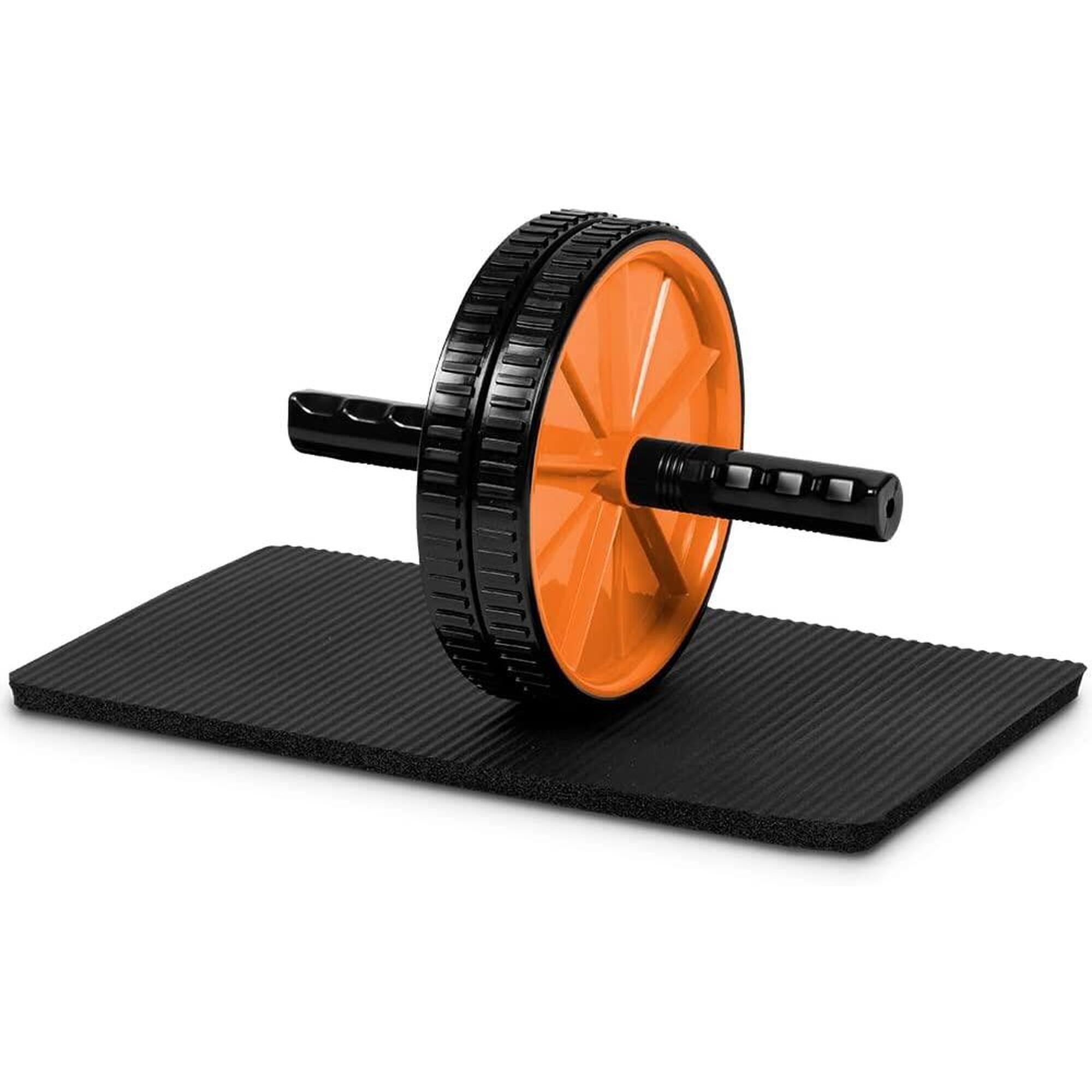 Conjunto de Rolo Abdominal de 2 níveis e tapete ergonómico Fitness Gridinlux