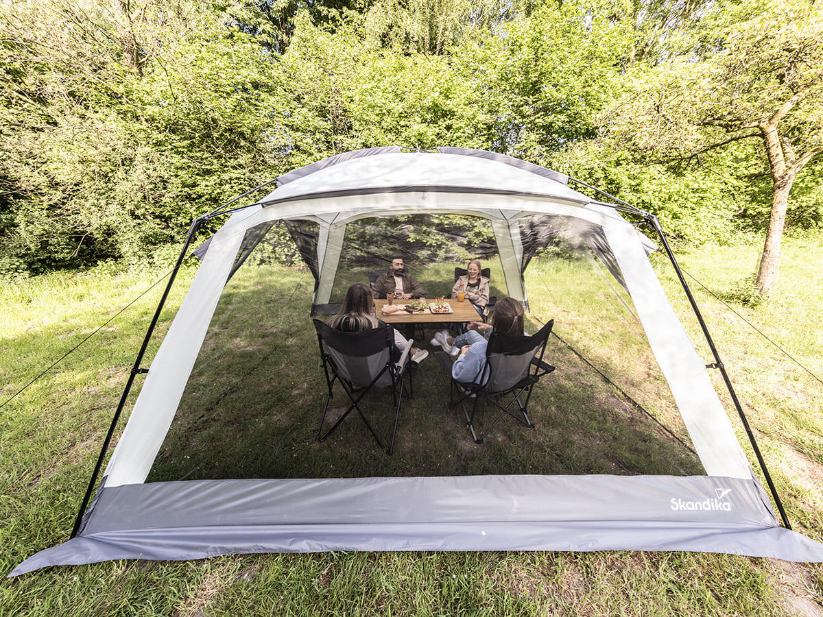 Abri d'extérieur tonnelle avec moustiquaire Pavillon Fortun 350 - hauteur 210 cm 4/8