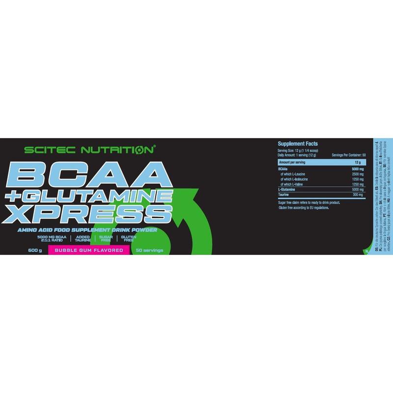 BCAA+Glutamine Xpress 600g - Bubble Gum