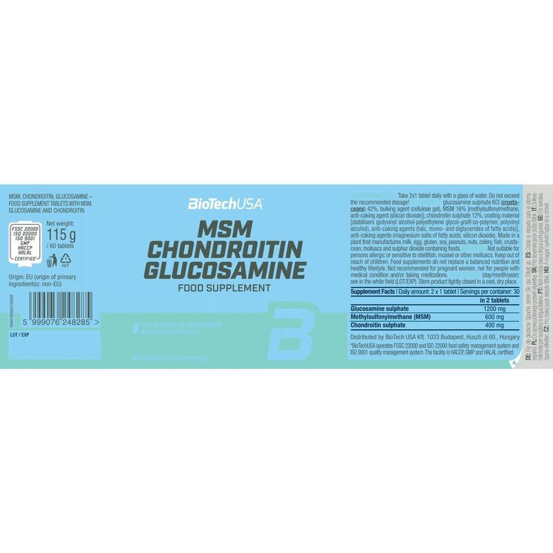 MSM Chondroitin Glucosamine (60 tabs)