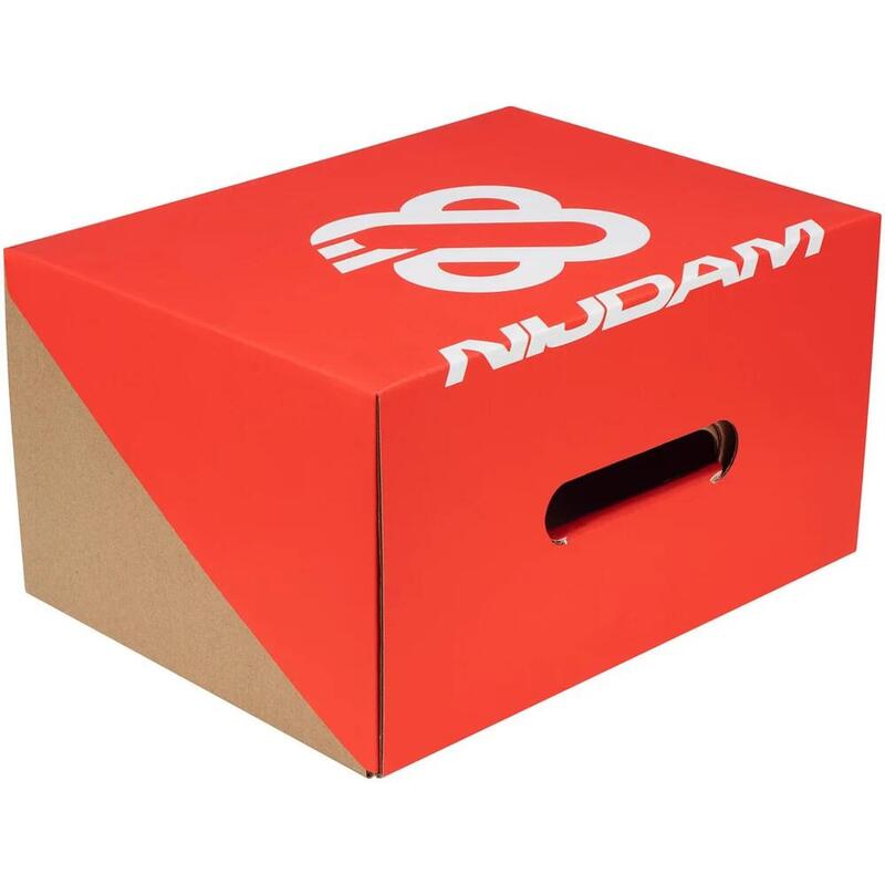 Casca patinaj ajustabila, Nijdam Frost Fyre, Negru/Rosu, S