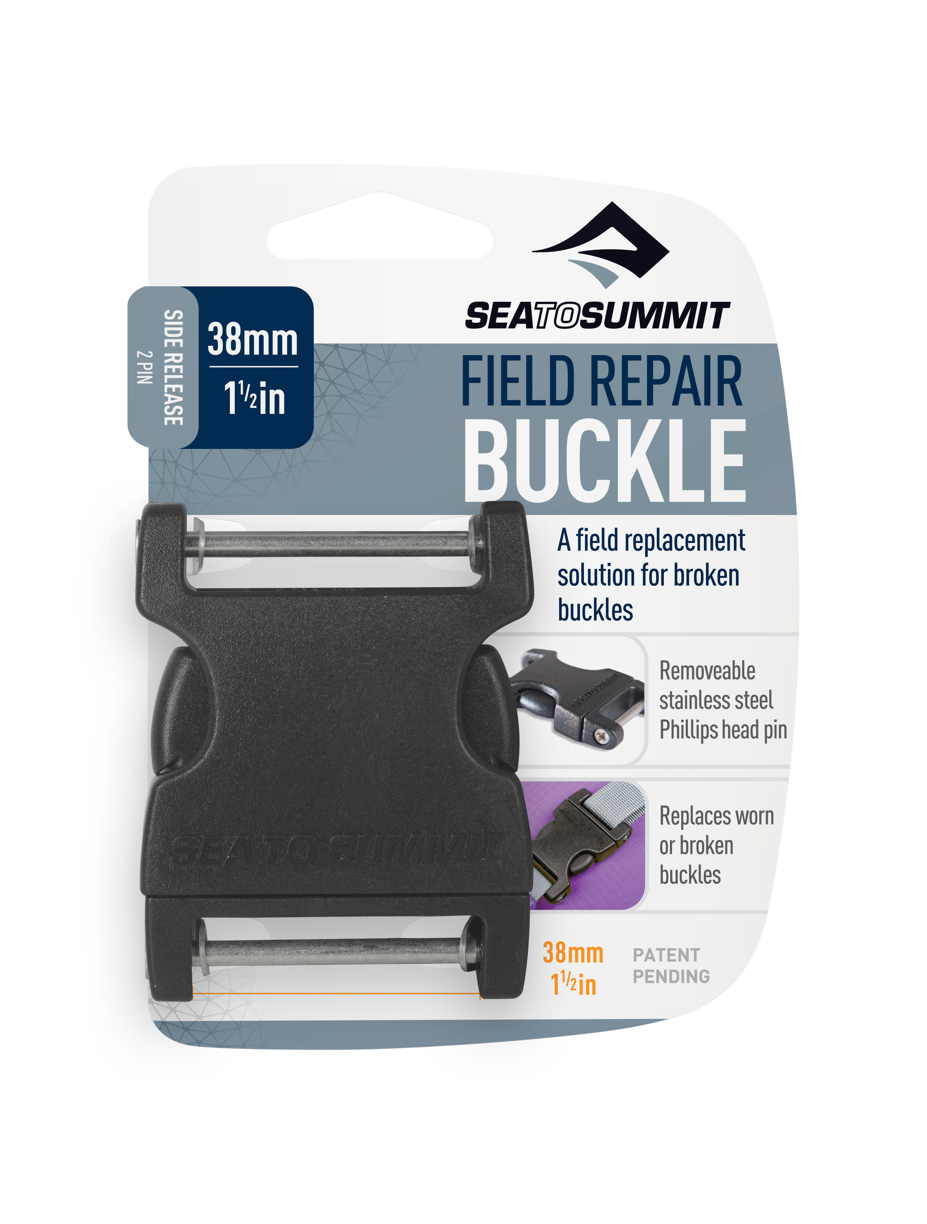 Sea to Summit Field Repair Buckle - Gurtschnalle 2 Pin 38 mm 3/3