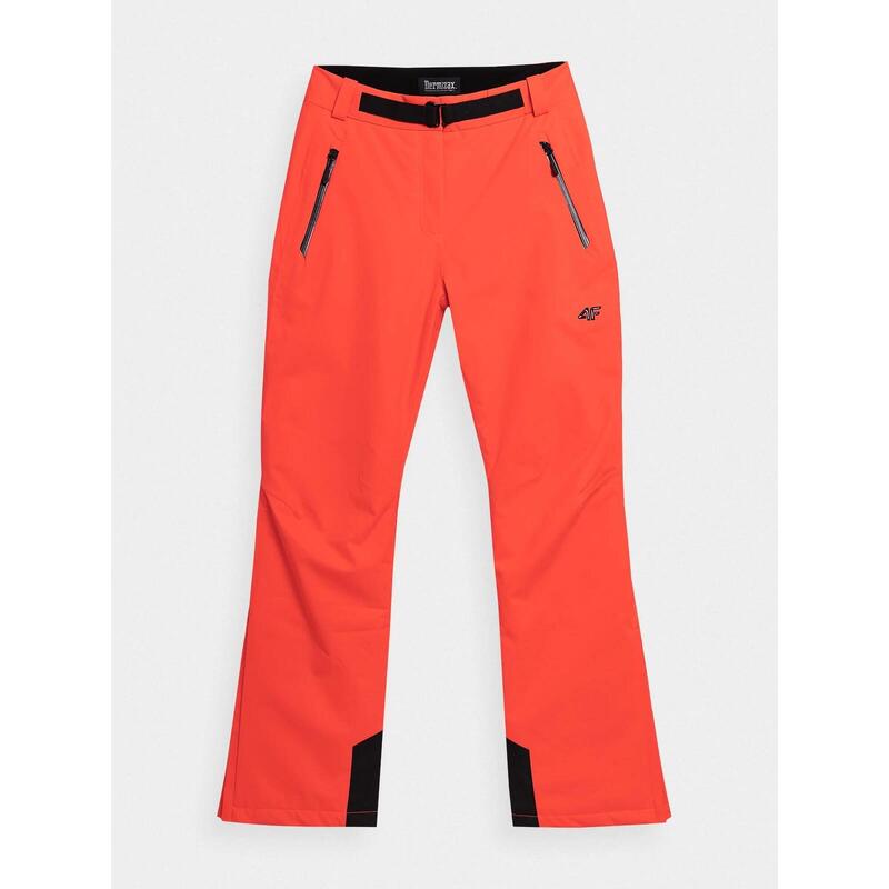 PANTALONI DE SCHI 4FPRO MEMBRANA DERMIZAX® 20 000 PENTRU FEMEI, Rosu fluo, XL