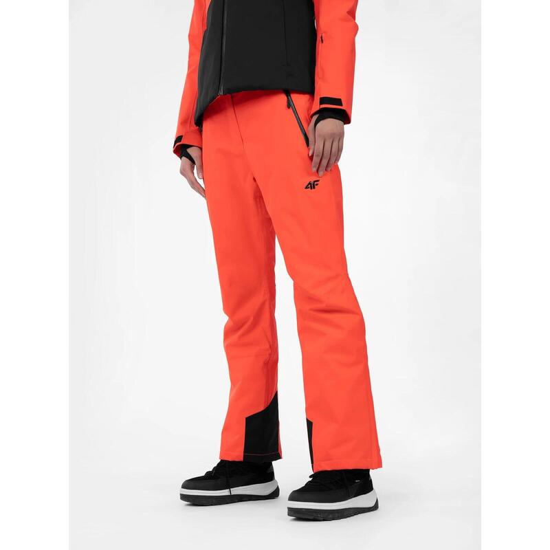 PANTALONI DE SCHI 4FPRO MEMBRANA DERMIZAX® 20 000 PENTRU FEMEI, Rosu fluo, L