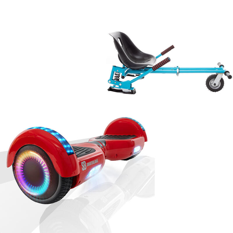 Pachet Hoverboard 6.5" cu Scaun Suspensii Albastru, Regular Red PRO, 4Ah