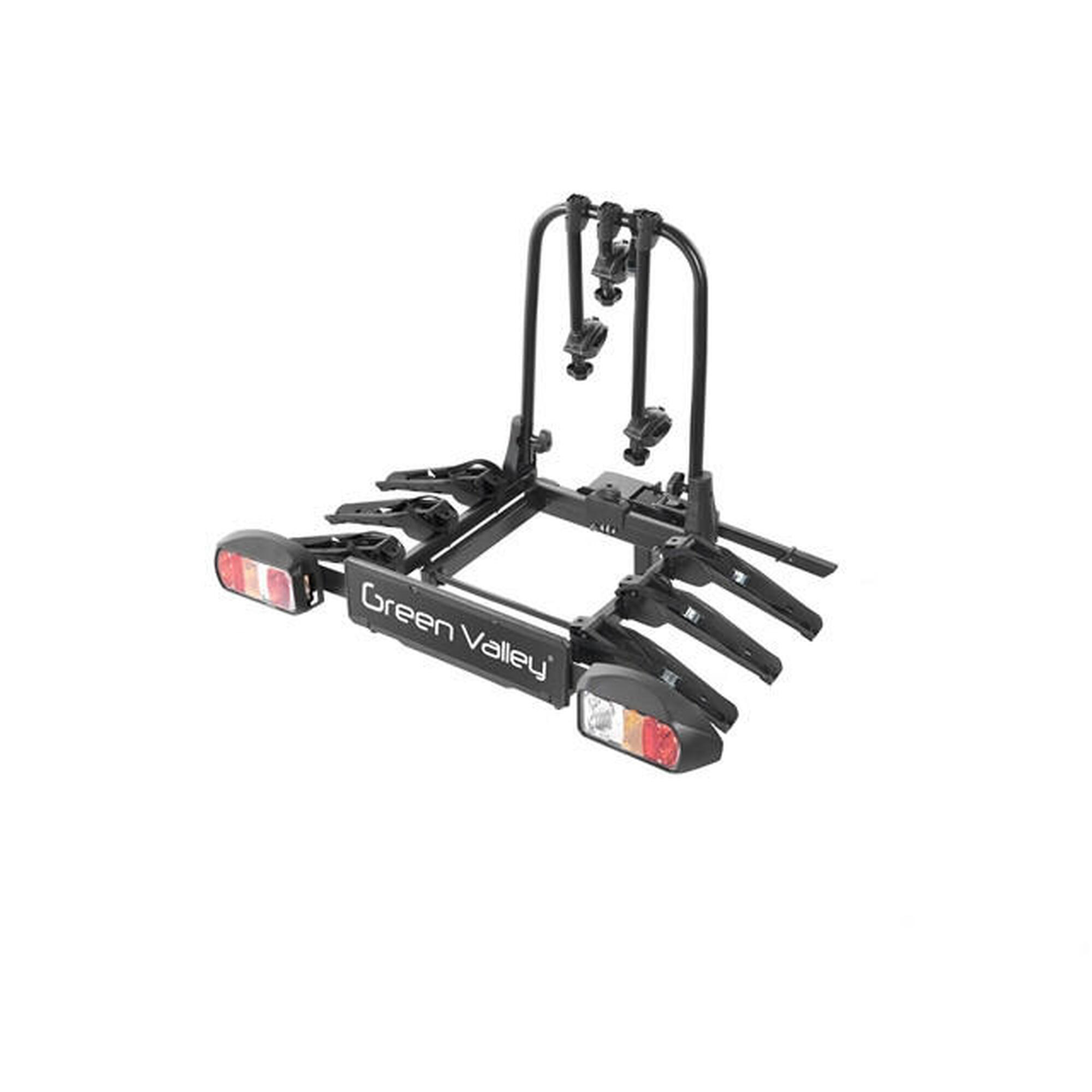 Suport 3 biciclete Green Valley DISCOVERY cu prindere pe carligul de remorcare