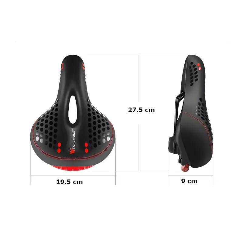 Sa bicicleta MTB cu stop reflectorizant rosu si spuma de memorie, negru cu rosu 4/7
