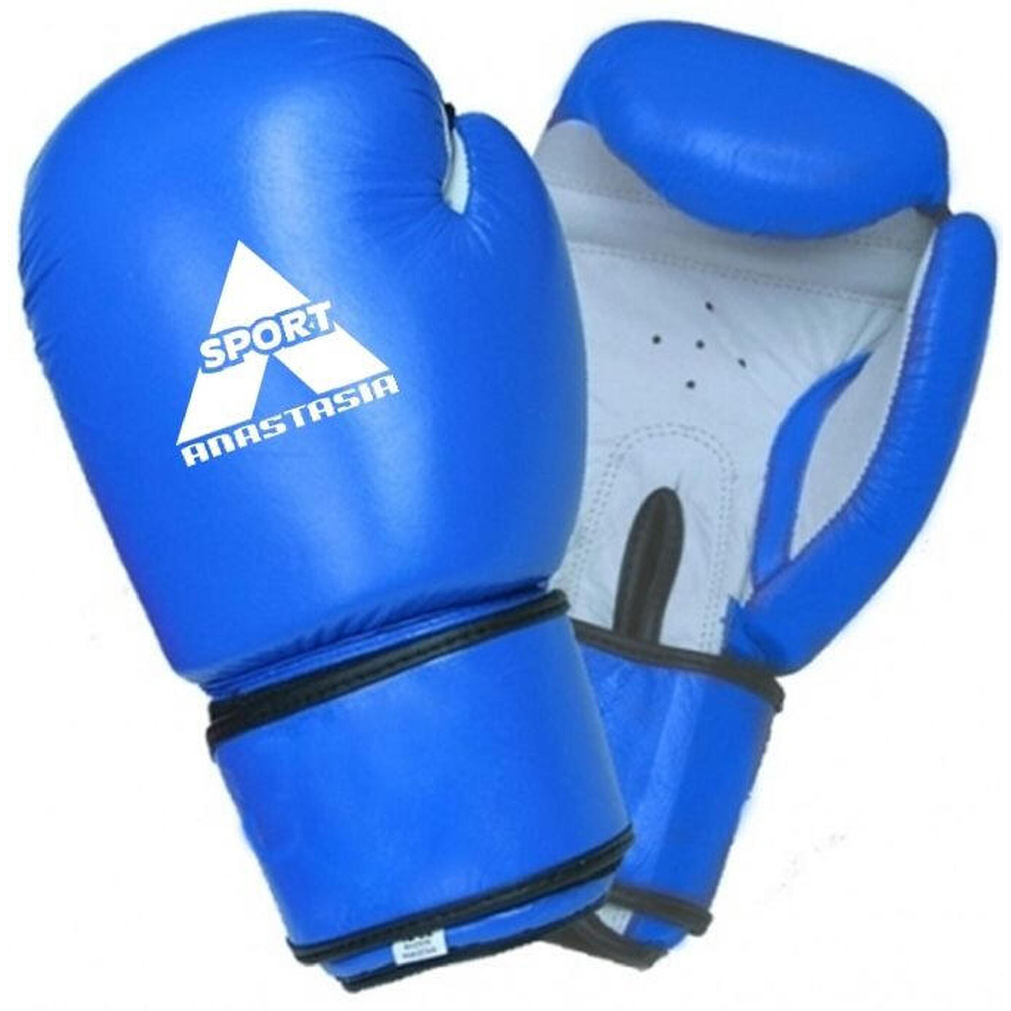 Manusi profesionale box lupta Anastasia Sport, piele naturala, albastre, 14 OZ