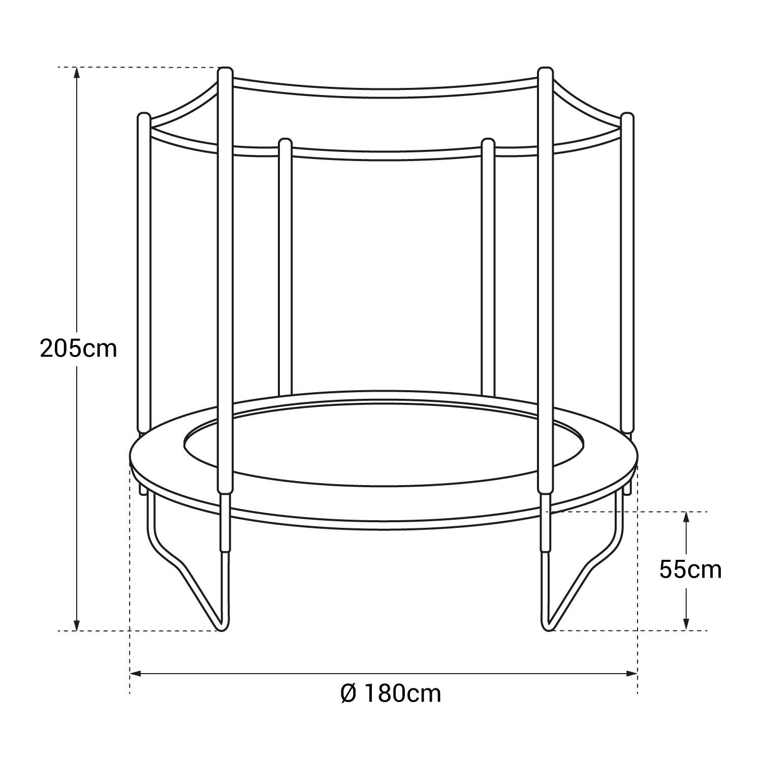 Trampoline 180cm réversible bleu / vert CAIRNS + échelle, bâche et kit d'ancrage 4/4