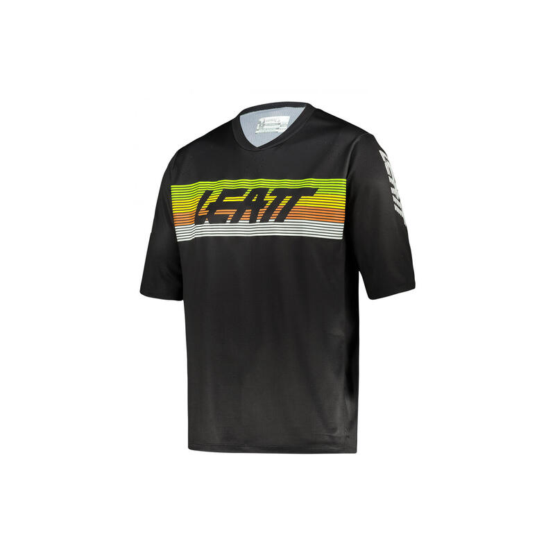 Koszulka rowerowa MTB męska Leatt Enduro 3.0 V22 Black z krótkim rękawem