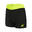 Short de running court Roly - Noir Jaune Fluo - Femme