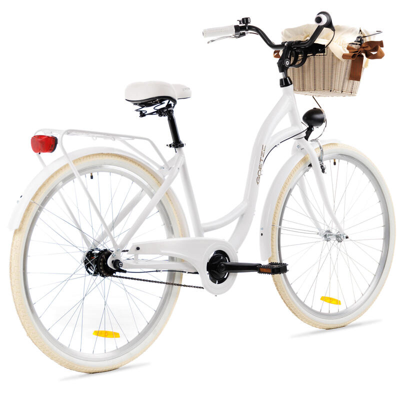 Rower Miejski Damski GOETZE Style 28" Alu 7s, Kosz GOETZE Decathlon