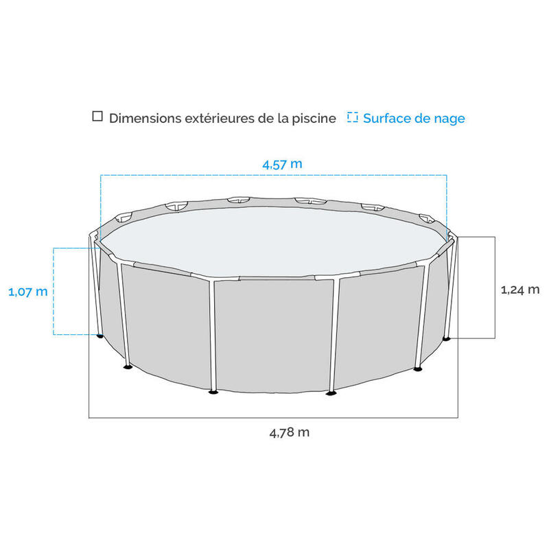 Intex piscine Graphite Panneau 478 x 124 cm
