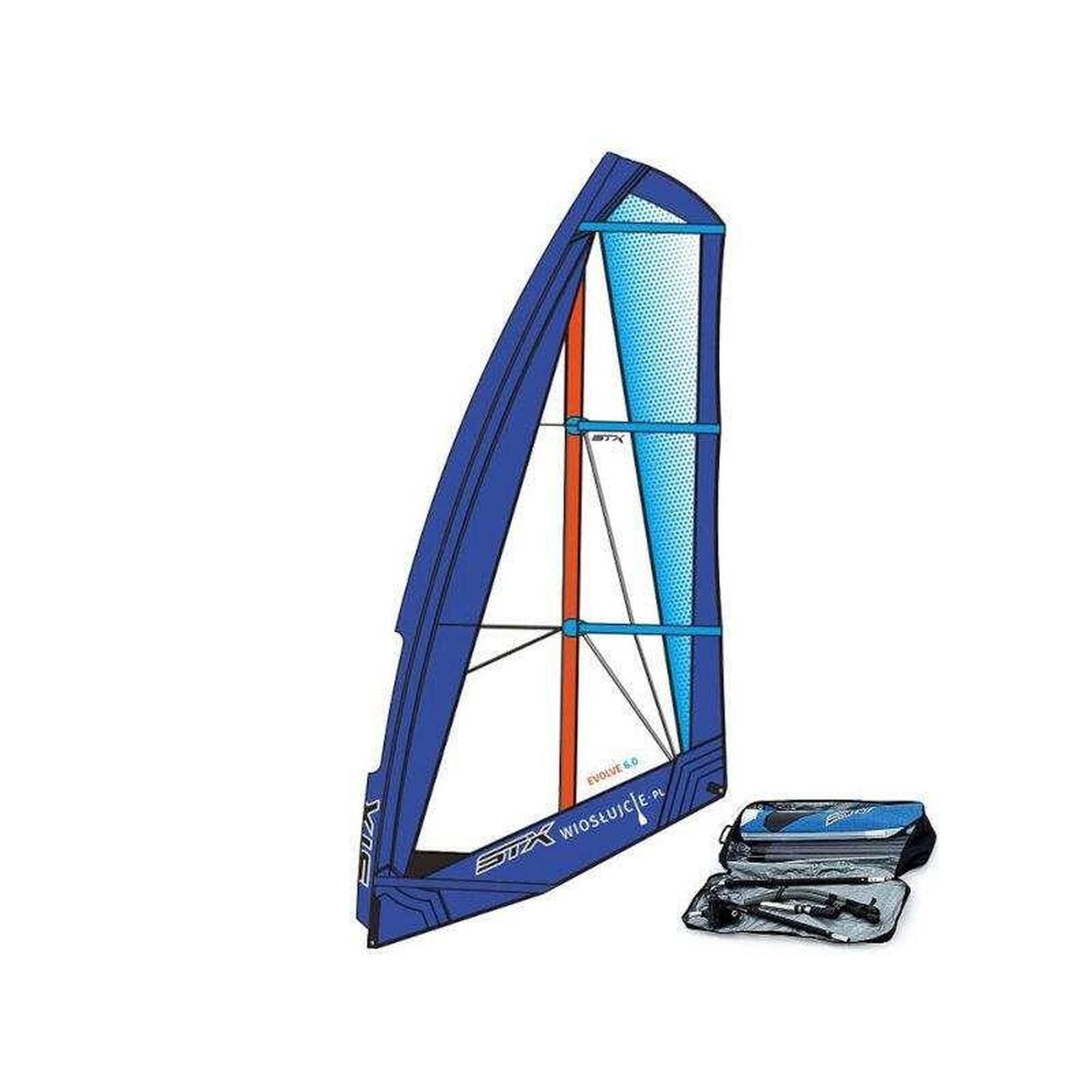 Set Vela Windsurf Stx Evolve Rig 4,9 m2 - Vela Pieghevole Per Windsup e Windsurf